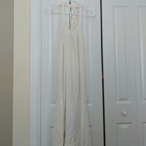 Off-white maxi dress with braided back